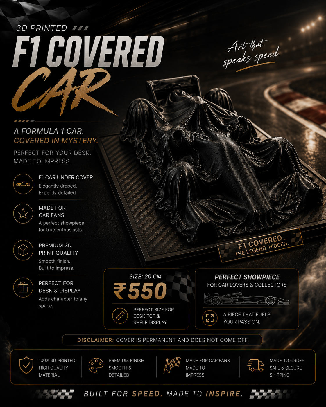 F1 covered car
